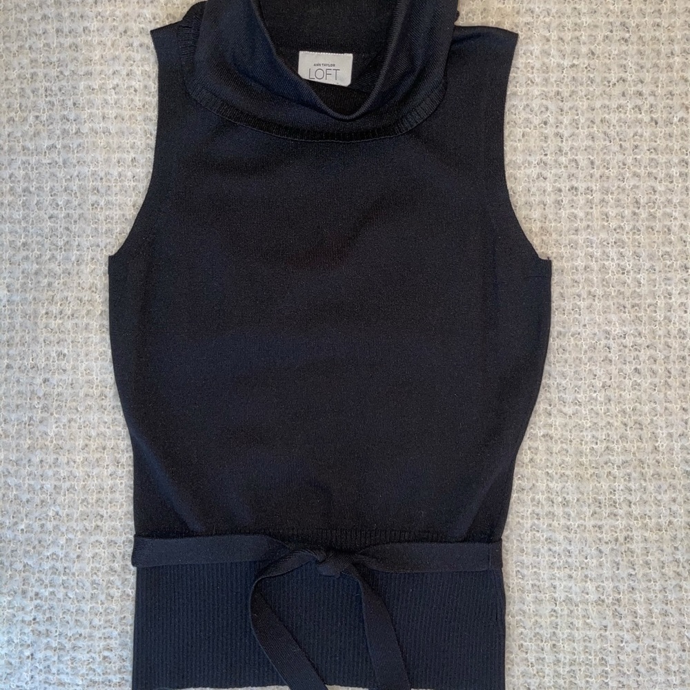 Ann Taylor Loft XS Sleeveless Sweater Black